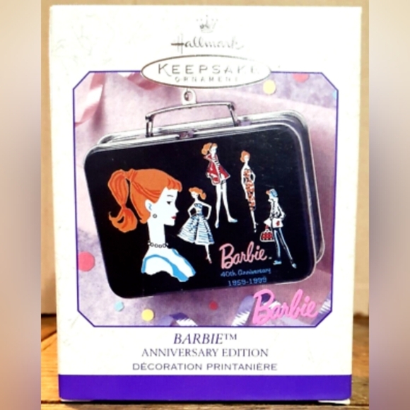Christmas Ornament Barbie Lunchbox Hallmark Keepsake Anniversary Edition 1999 - Picture 2 of 7